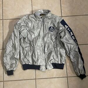 Atari Vintage Silver Jacket with Blue Accents